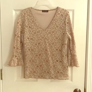 Gold 3/4 sleeve blouse